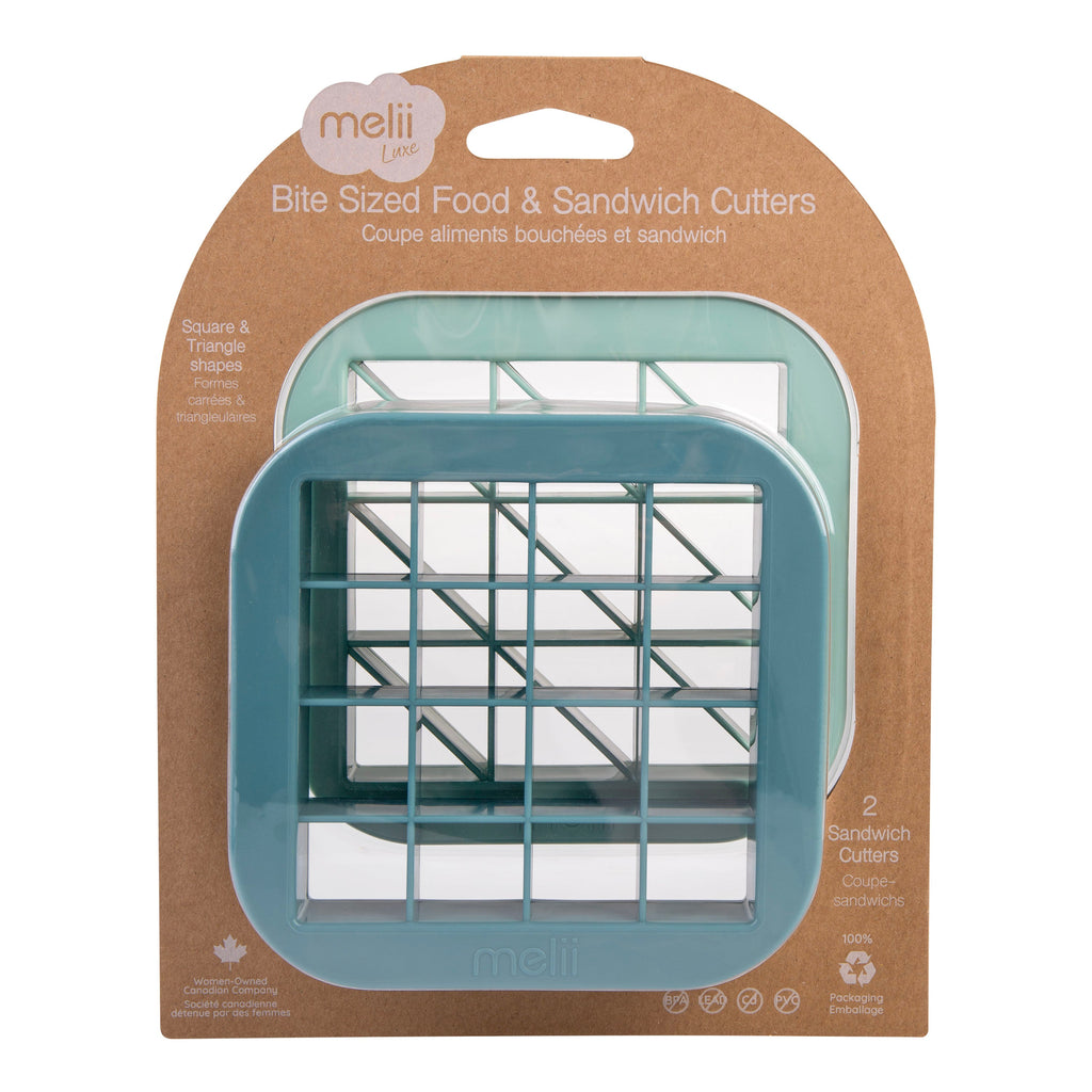 Melii Luxe | Bite Size Sandwich Cutters Set of 2 - Blue and Mint