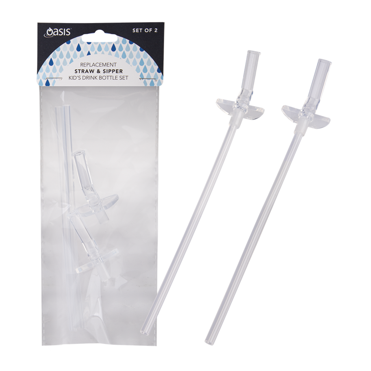 Oasis | Set of 2 Replacement Straw & Sipper Kid's Drink Bottle (550ml)