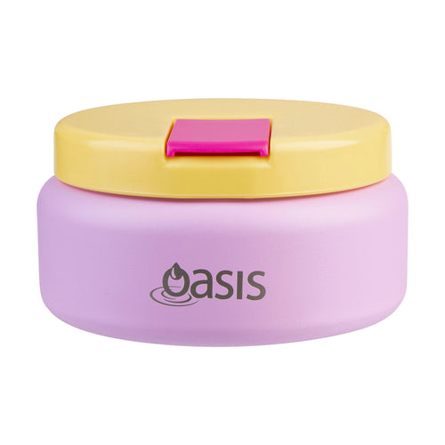Oasis | Mini Stainless Steel Double Wall Insulated Food Flask With Quick Release Lid | Bubblegum Pink| 230ml