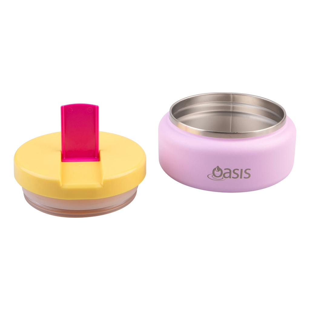 Oasis | Mini Stainless Steel Double Wall Insulated Food Flask With Quick Release Lid | Bubblegum Pink| 230ml