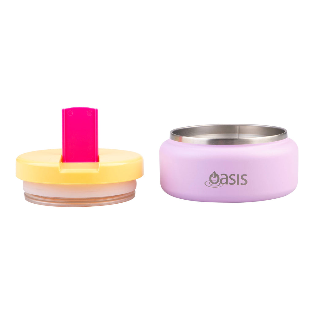 Oasis | Mini Stainless Steel Double Wall Insulated Food Flask With Quick Release Lid | Bubblegum Pink| 230ml