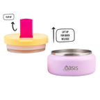 Oasis | Mini Stainless Steel Double Wall Insulated Food Flask With Quick Release Lid | Bubblegum Pink| 230ml