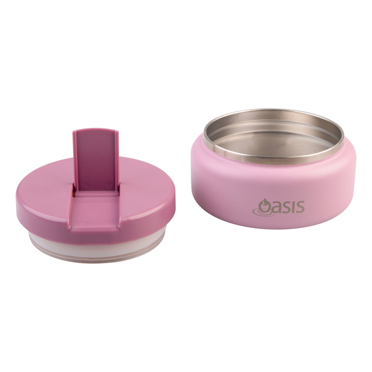 Oasis | Mini Stainless Steel Double Wall Insulated Food Flask With Quick Release Lid | Blush | 230ml
