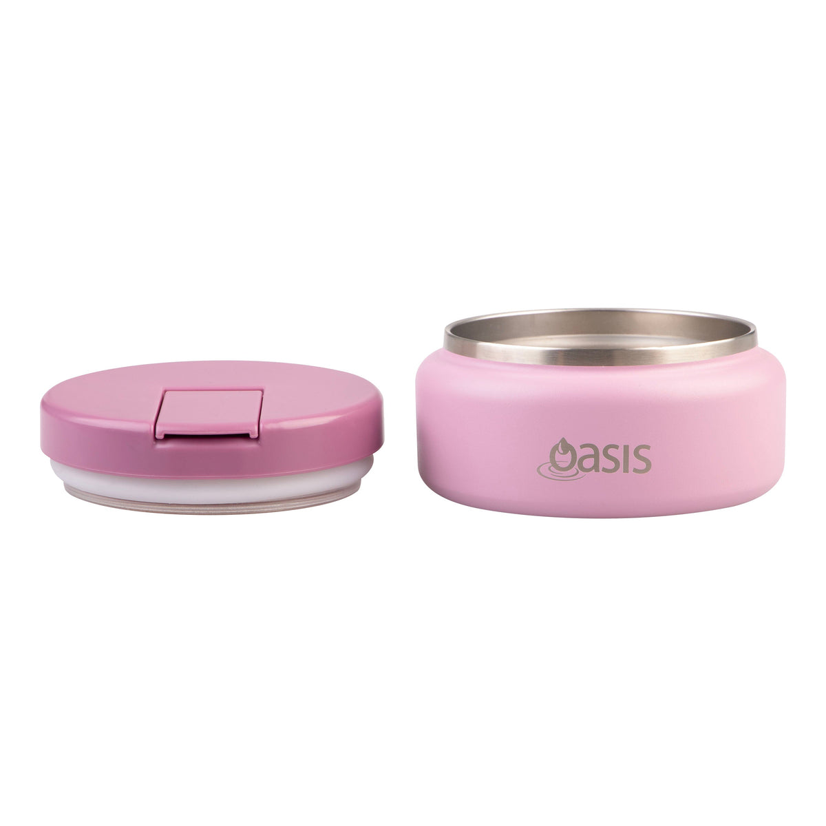 Oasis | Mini Stainless Steel Double Wall Insulated Food Flask With Quick Release Lid | Blush | 230ml