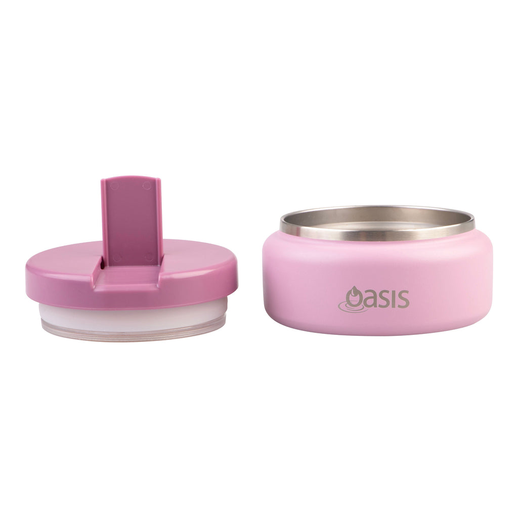 Oasis | Mini Stainless Steel Double Wall Insulated Food Flask With Quick Release Lid | Blush | 230ml