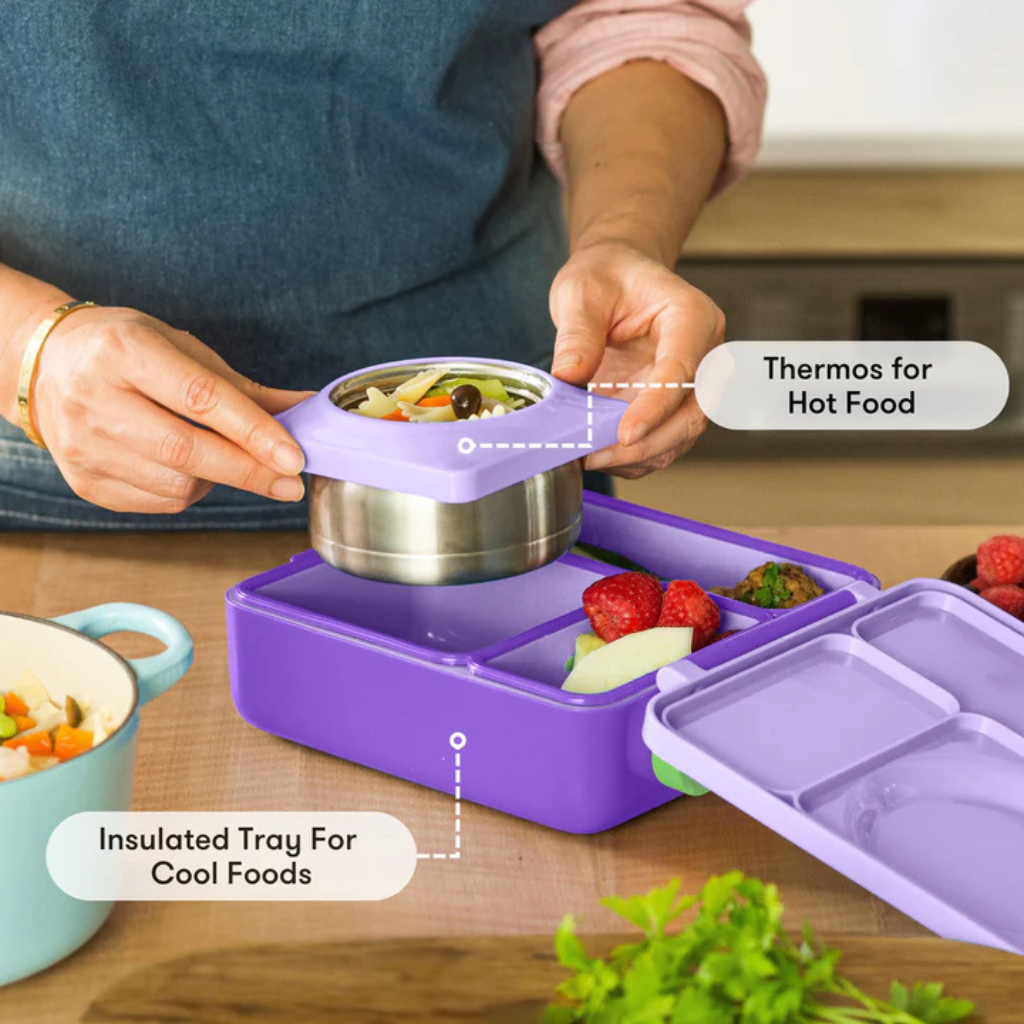 OmieBox | V2 Lunch Box, Hot & Cold Bento Box | Lilac Purple
