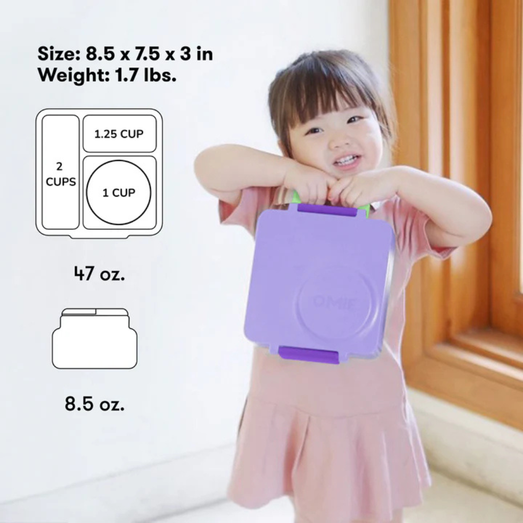 OmieBox | V2 Lunch Box, Hot & Cold Bento Box | Lilac Purple