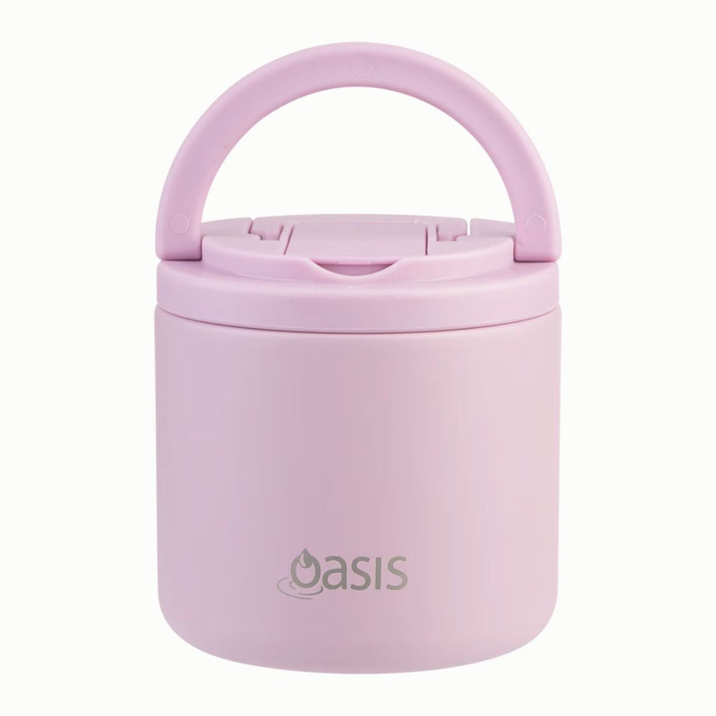 Oasis | Stainless Steel Double Wall Insulated Food Flask With Quick Release Lid & Spork | 550ml