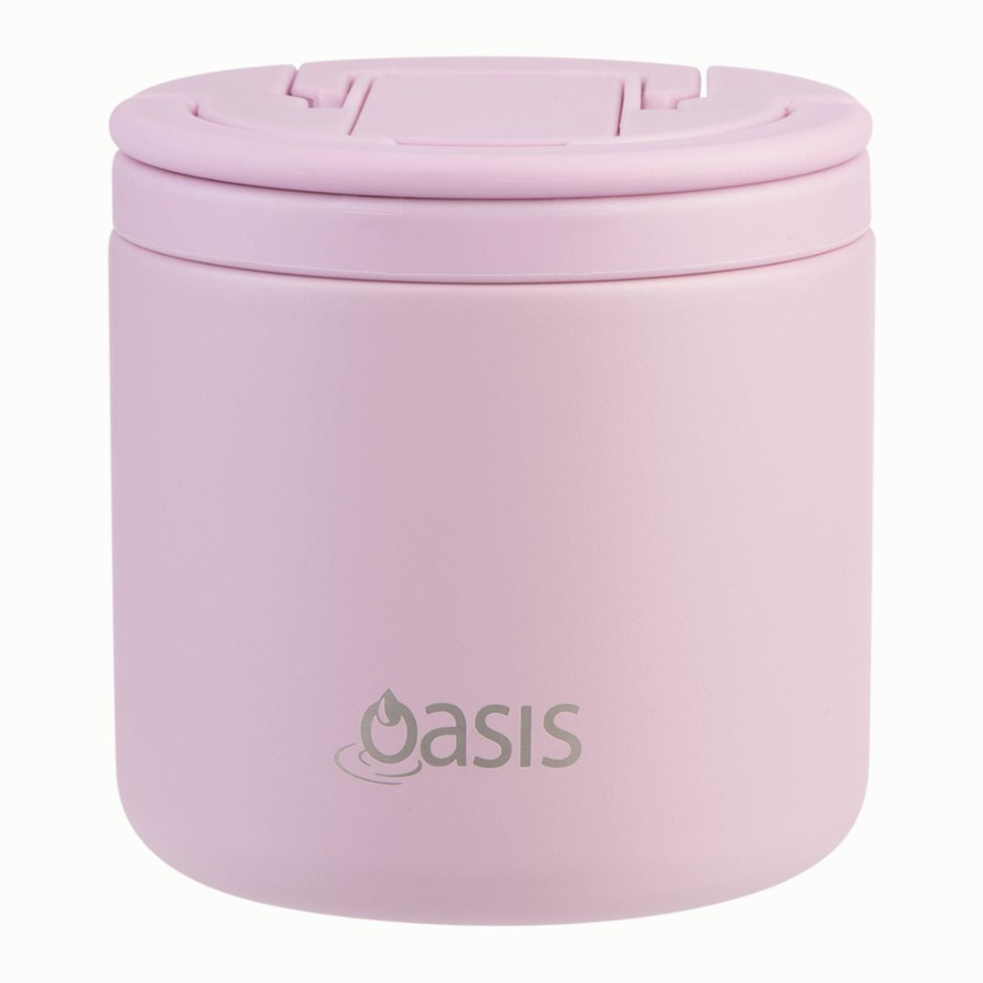 Oasis | Stainless Steel Double Wall Insulated Food Flask With Quick Release Lid & Spork | 550ml