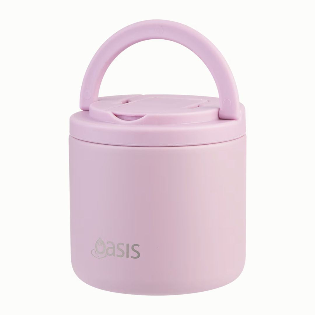 Oasis | Stainless Steel Double Wall Insulated Food Flask With Quick Release Lid & Spork | 550ml