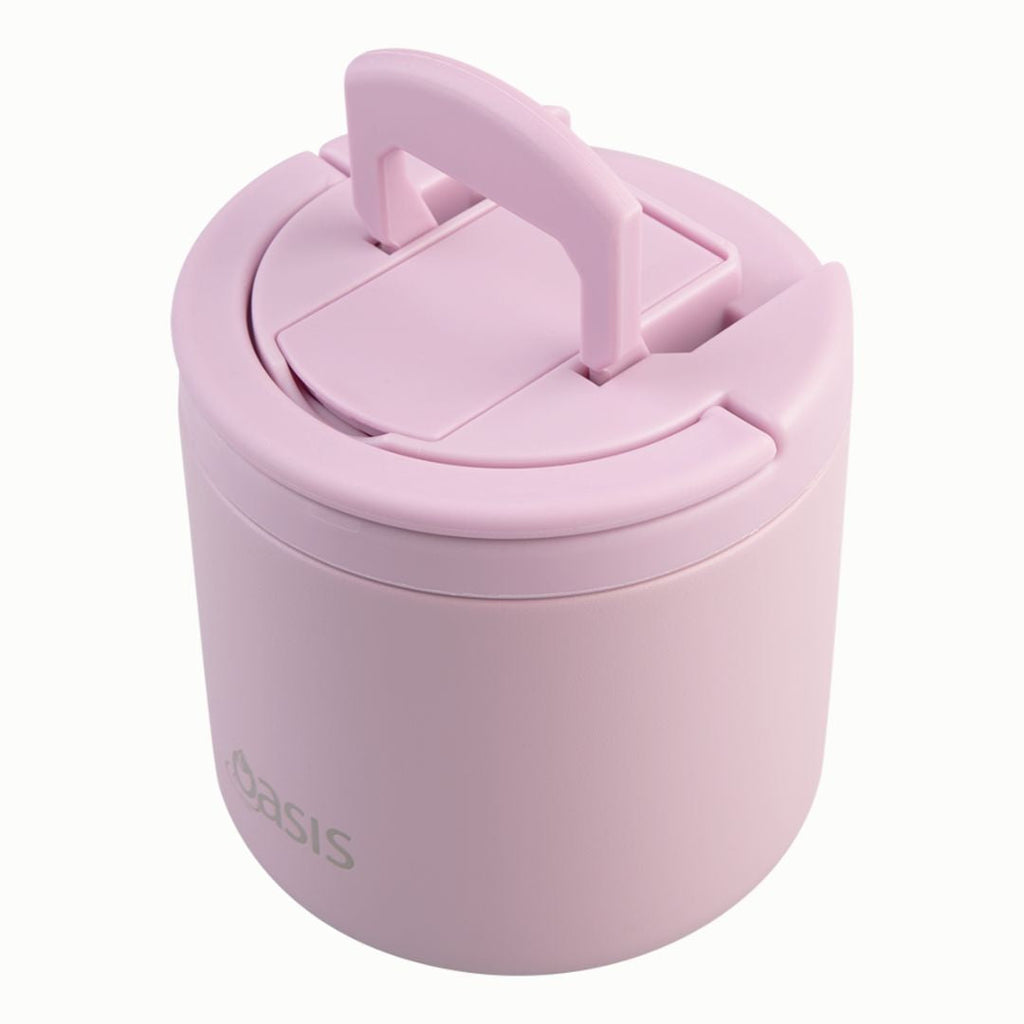 Oasis | Stainless Steel Double Wall Insulated Food Flask With Quick Release Lid & Spork | 550ml