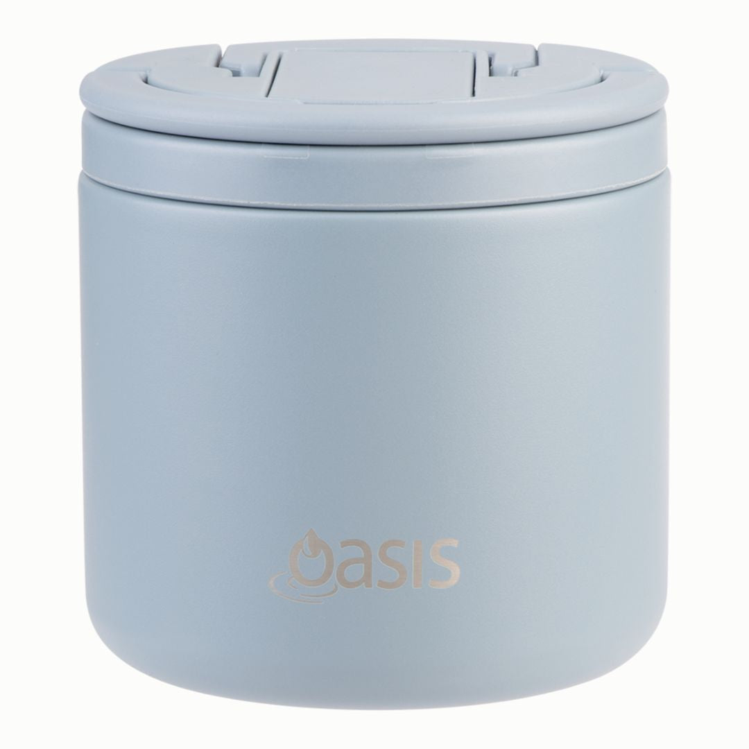 Oasis | Stainless Steel Double Wall Insulated Food Flask With Quick Release Lid & Spork | 550ml