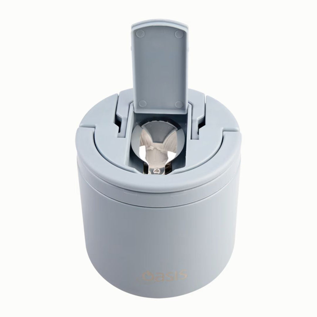Oasis | Stainless Steel Double Wall Insulated Food Flask With Quick Release Lid & Spork | 550ml