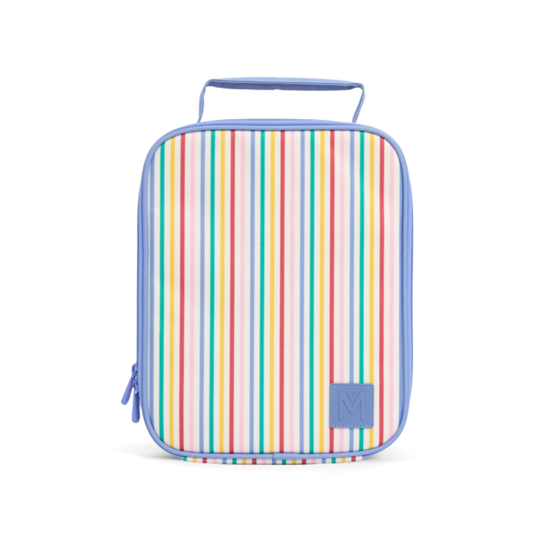 MontiiCo Insulated Large Lunch Bag with included MontiiCo Ice Pack - Fruity Stripe