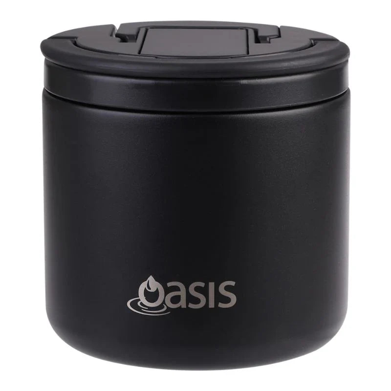 Oasis | Stainless Steel Double Wall Insulated Food Flask With Quick Release Lid & Spork | 550ml