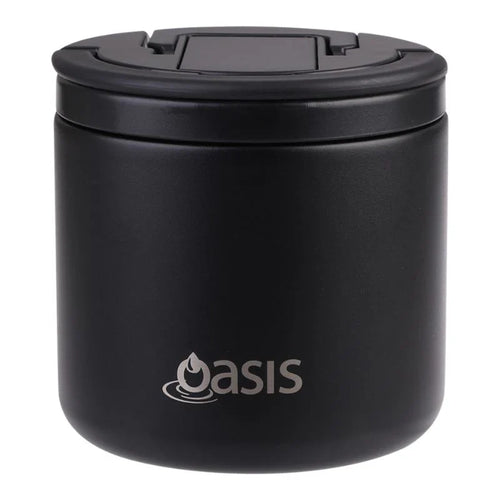 Oasis | Stainless Steel Double Wall Insulated Food Flask With Quick Release Lid & Spork | 550ml