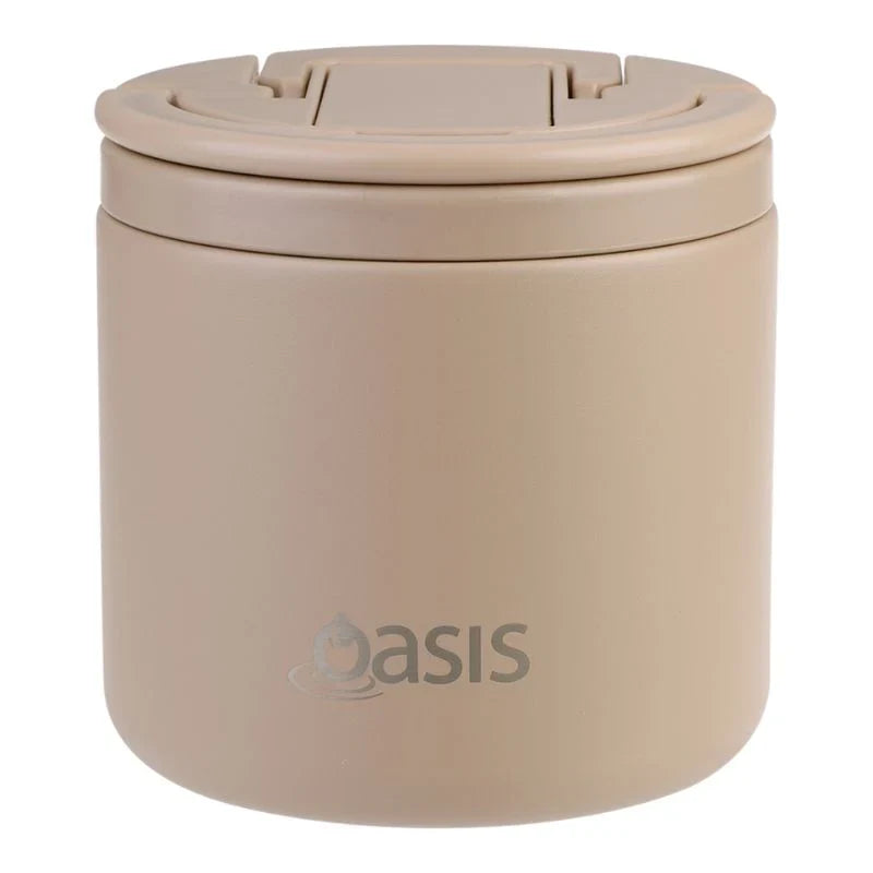 Oasis | Stainless Steel Double Wall Insulated Food Flask With Quick Release Lid & Spork | 550ml