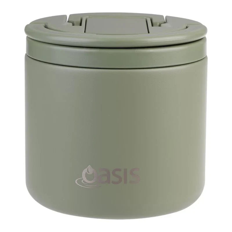 Oasis | Stainless Steel Double Wall Insulated Food Flask With Quick Release Lid & Spork | 550ml