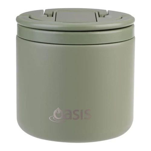 Oasis | Stainless Steel Double Wall Insulated Food Flask With Quick Release Lid & Spork | 550ml