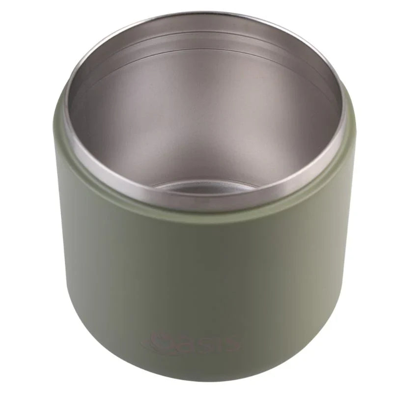 Oasis | Stainless Steel Double Wall Insulated Food Flask With Quick Release Lid & Spork | 550ml