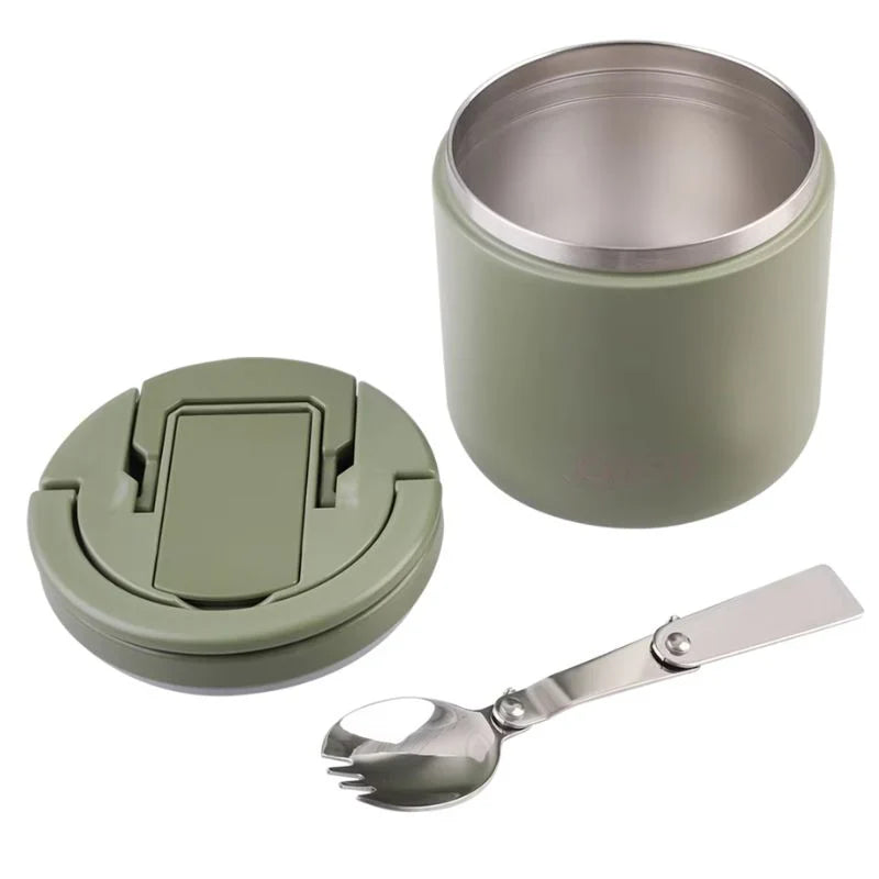 Oasis | Stainless Steel Double Wall Insulated Food Flask With Quick Release Lid & Spork | 550ml