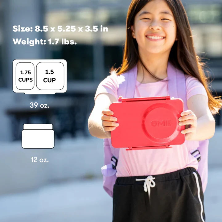 OMIEBOX UP | Hot & Cold | Bento Lunch Box | Cherry Pink