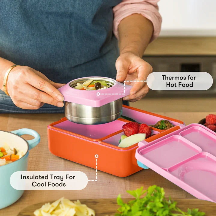 OmieBox | V2 Lunch Box, Hot & Cold Bento Box | Pink Berry