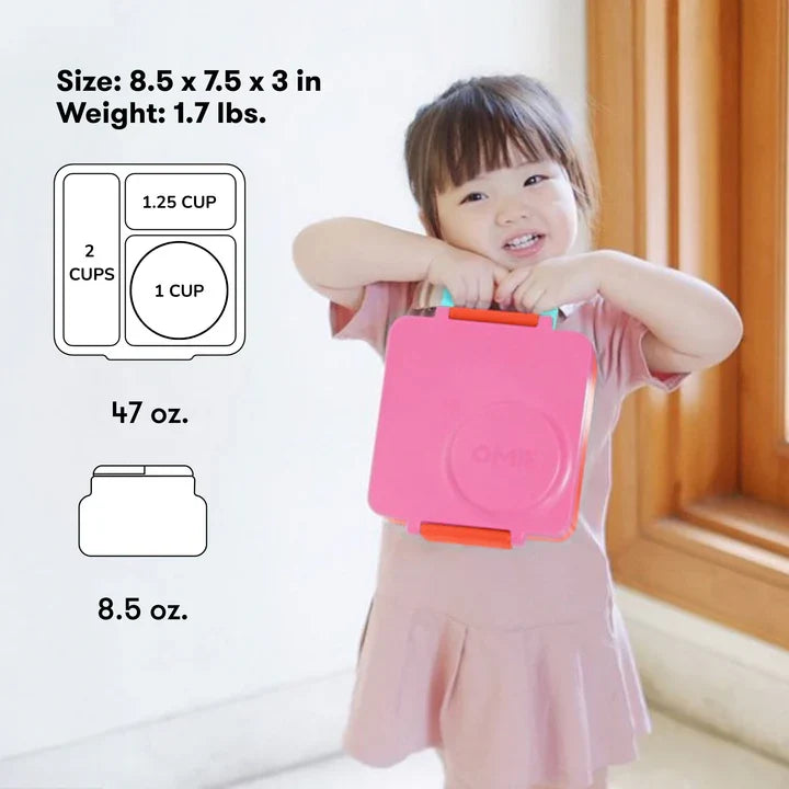 OmieBox | V2 Lunch Box, Hot & Cold Bento Box | Pink Berry
