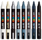 POSCA PC5M Paint Marking Pen - MONOTONE COLOURS - Set of 8