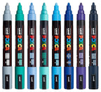 POSCA PC5M Paint Marking Pen - COOL COLOURS - Set of 8