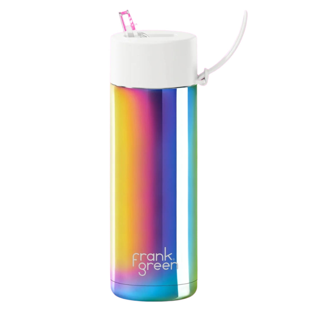 Frank Green | Ceramic Reusable Bottle | Chrome | Straw lid | 595ml