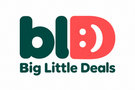Big Little Deals blD logo with a smiling coral D