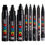 POSCA Assorted Tips - Black ink colour Only - 8 Pack