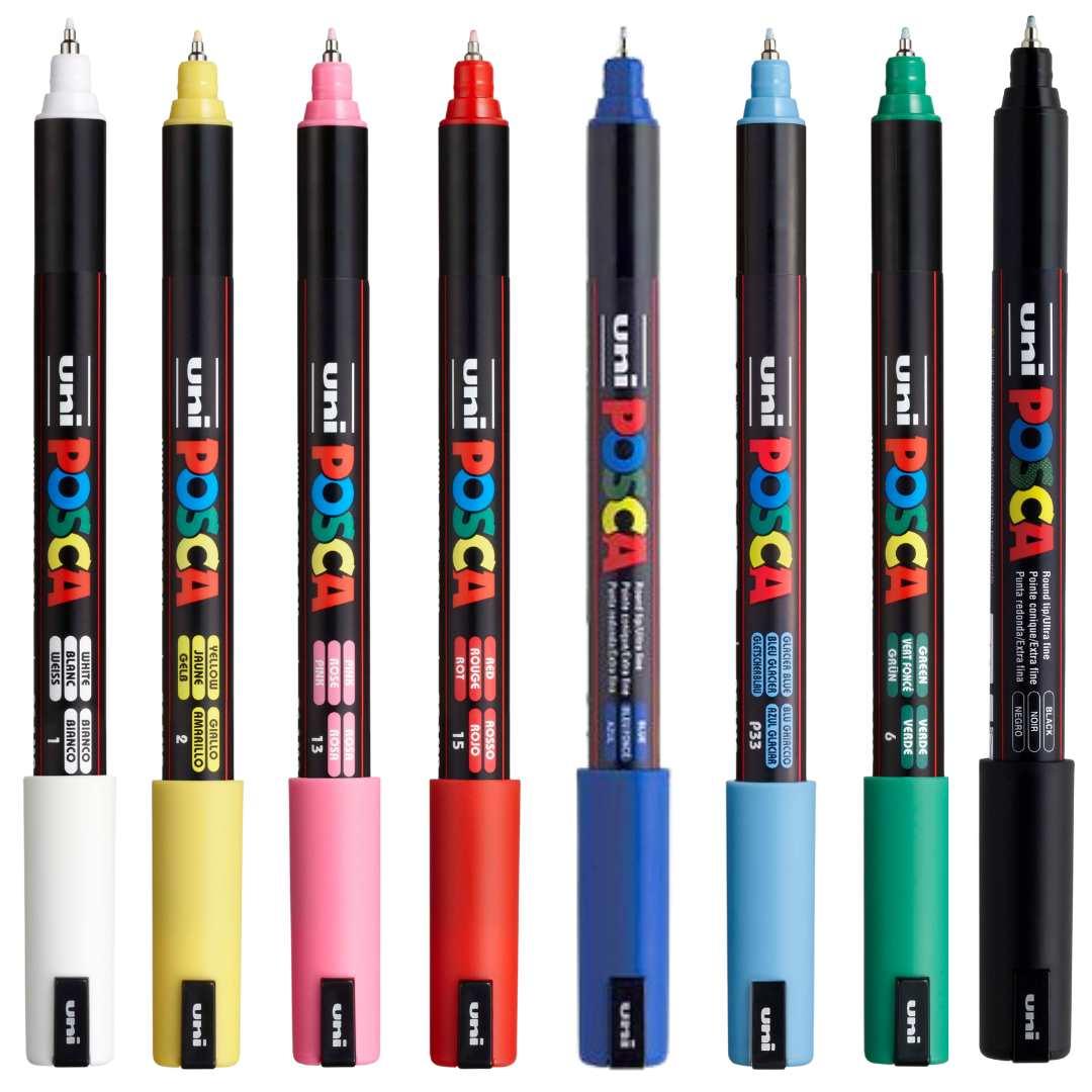 POSCA PC1MR Paint Marking Pen - ASSORTED COLOURS- Set of 8