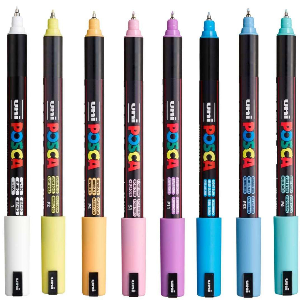 POSCA PC1MR Paint Marking Pen - SOFT PASTEL COLOURS - Set of 8