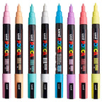 POSCA PC3M Paint Marking Pen - SOFT PASTEL COLOURS - Set of 8