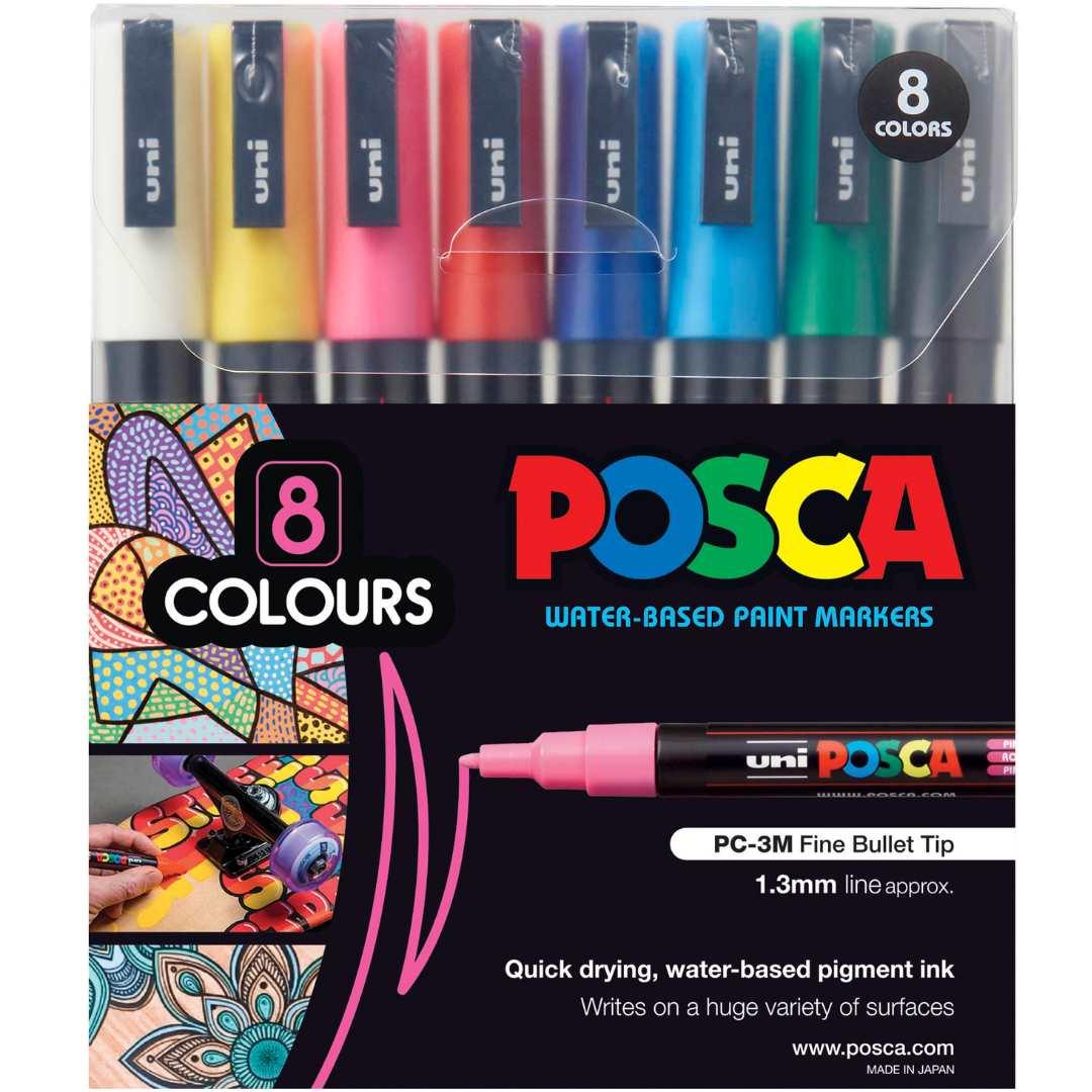 POSCA PC3M Paint Marking Pen - STANDARD COLOURS - Set of 8
