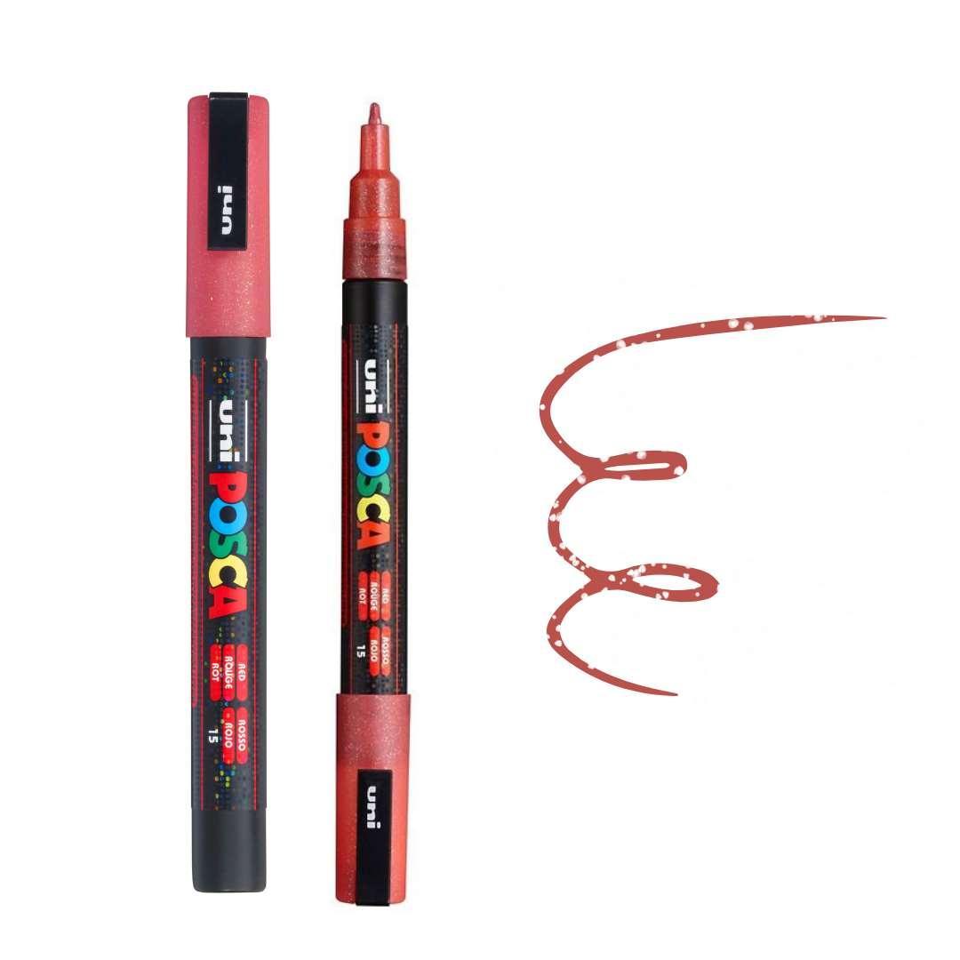POSCA PC3ML Paint Pen - GLITTER RED