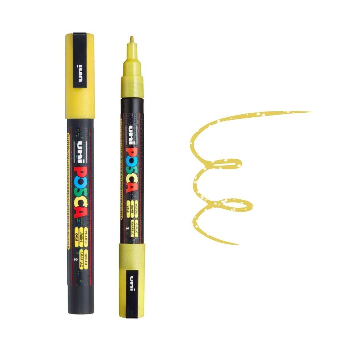 POSCA PC3ML Paint Pen - GLITTER YELLOW