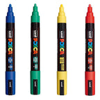 POSCA PC5M Paint Marking Pen - ASSORTED COLOURS - Set of 4