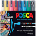 POSCA PC5M Paint Marking Pen - ASSORTED COLOURS - Set of 8
