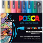 POSCA PC5M Paint Marking Pen - ASSORTED COLOURS - Set of 8