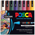 POSCA PC5M Paint Marking Pen - DARK COLOURS - Set of 8