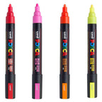 POSCA PC5M Paint Marking Pen - FLUORESCENT COLOURS - Set of 4