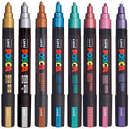 POSCA PC5M Paint Marking Pen - METALLIC COLOURS - Set of 8