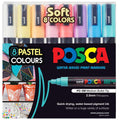 POSCA PC5M Paint Marking Pen - SOFT PASTEL COLOURS - Set of 8