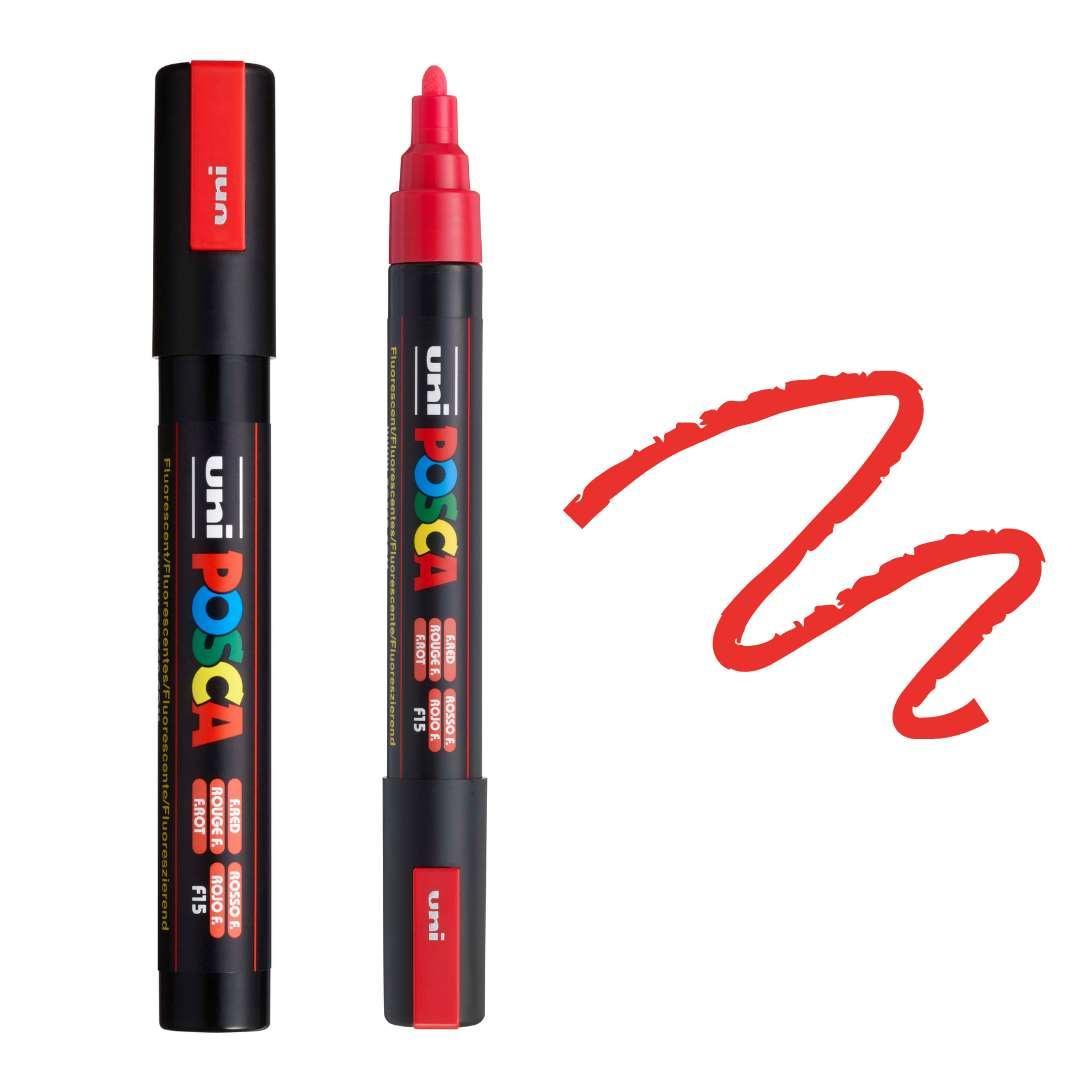 POSCA PC5M Paint Pen - FLUORESCENT RED