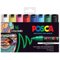 POSCA PC7M Paint Marking Pen - ASSORTED COLOURS - Set of 16