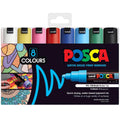POSCA PC7M Paint Marking Pen - ASSORTED COLOURS - Set of 8