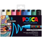 POSCA PC7M Paint Marking Pen - ASSORTED COLOURS - Set of 8